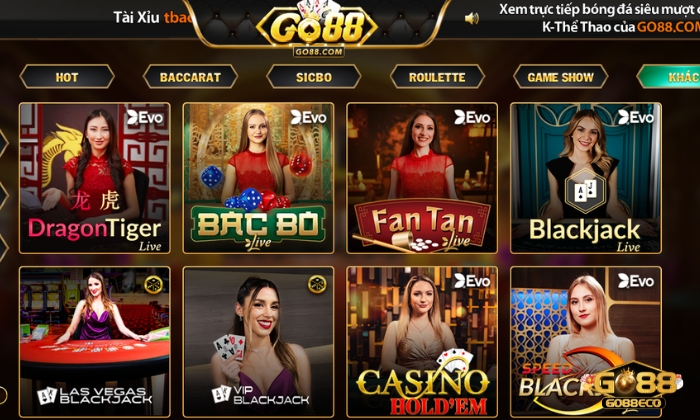 Tham gia những tựa game thú vị tại Live Casino KUBET