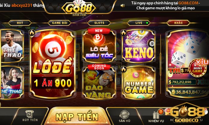 Giao diện trang chủ KUBET sống động