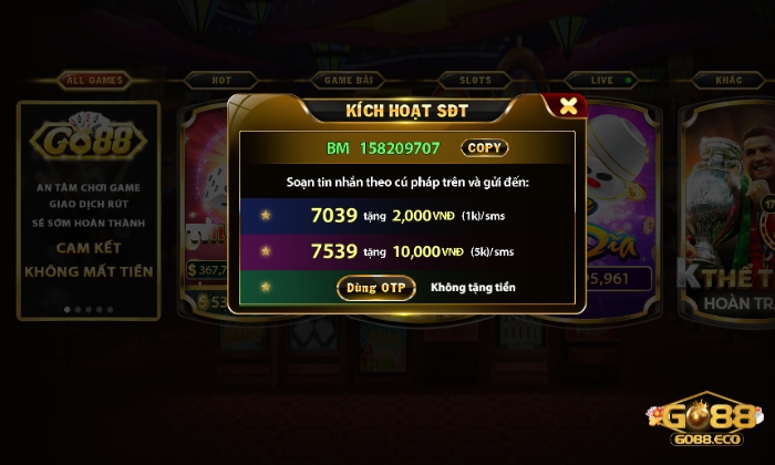 Kích hoạt SĐT chính chủ tại cổng game KUBET