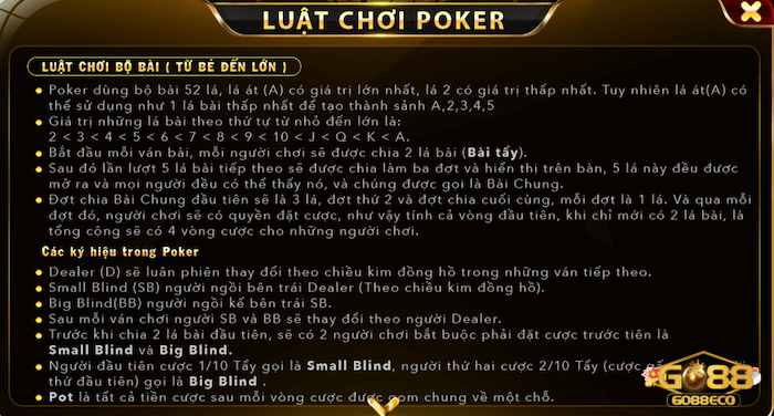 Luật chơi bài Poker tại nhà cái KUBET dễ hiểu