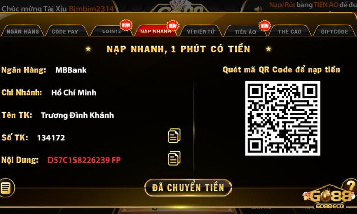 Nạp tiền vào tài khoản KUBET