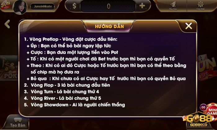 Luật chơi Xì tố KUBET