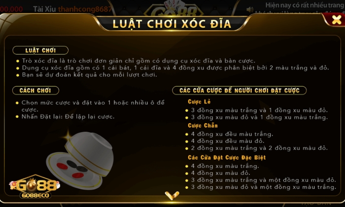 Xóc đĩa KUBET với luật chơi đơn giản